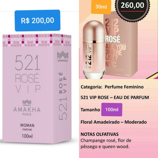 Perfume Importado Vip Rose Amakha Paris( 212 Vip Rose) 100ml