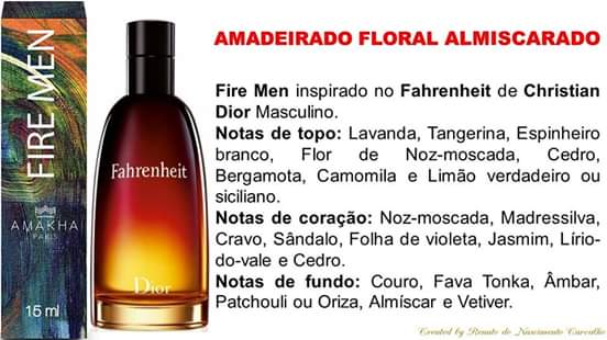 Perfume Fire Men Masc - 15ml (fahrenheit Da Dior)
